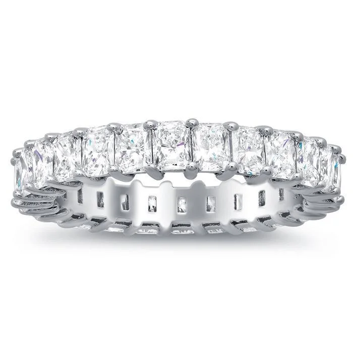 Vintage rings with engraved floral band designs -2.00 cttw Radiant Cut Shared Prong Diamond Eternity Band