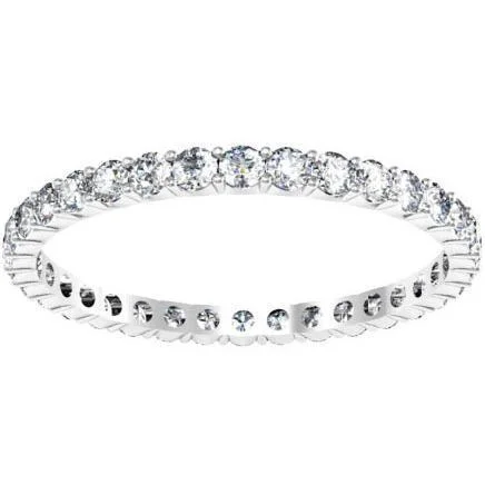 Rings with pave-set gemstones for brilliance -0.70 cttw Round Shared Prong Diamond Eternity Band