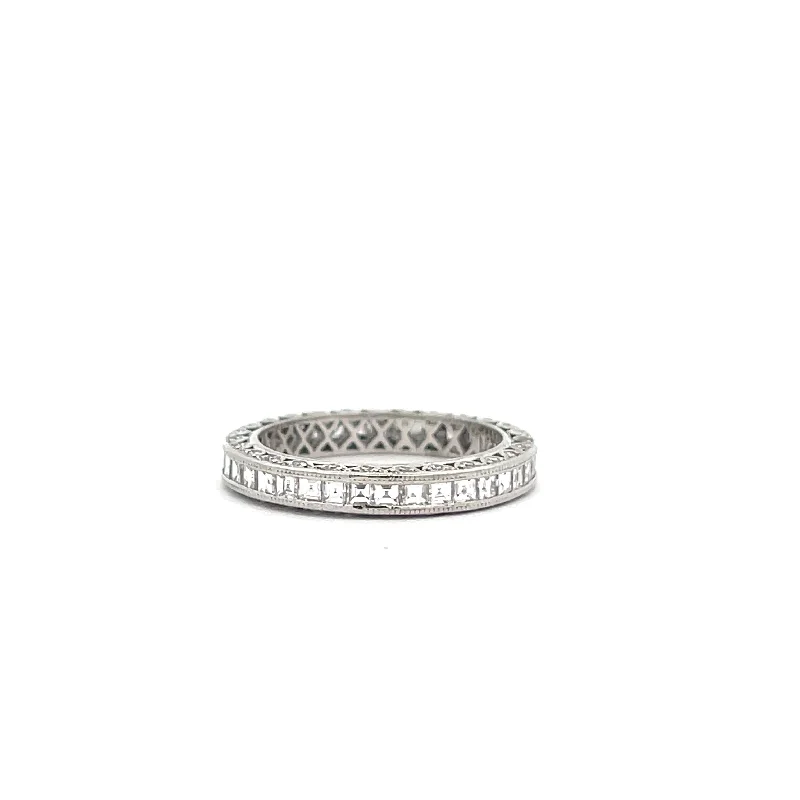 Rings with claw-set moonstone for mystique -Tacori Diamond Eternity Band