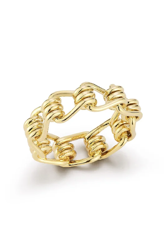 Rings with wide bands for statement wear -Huxley Coil Ring