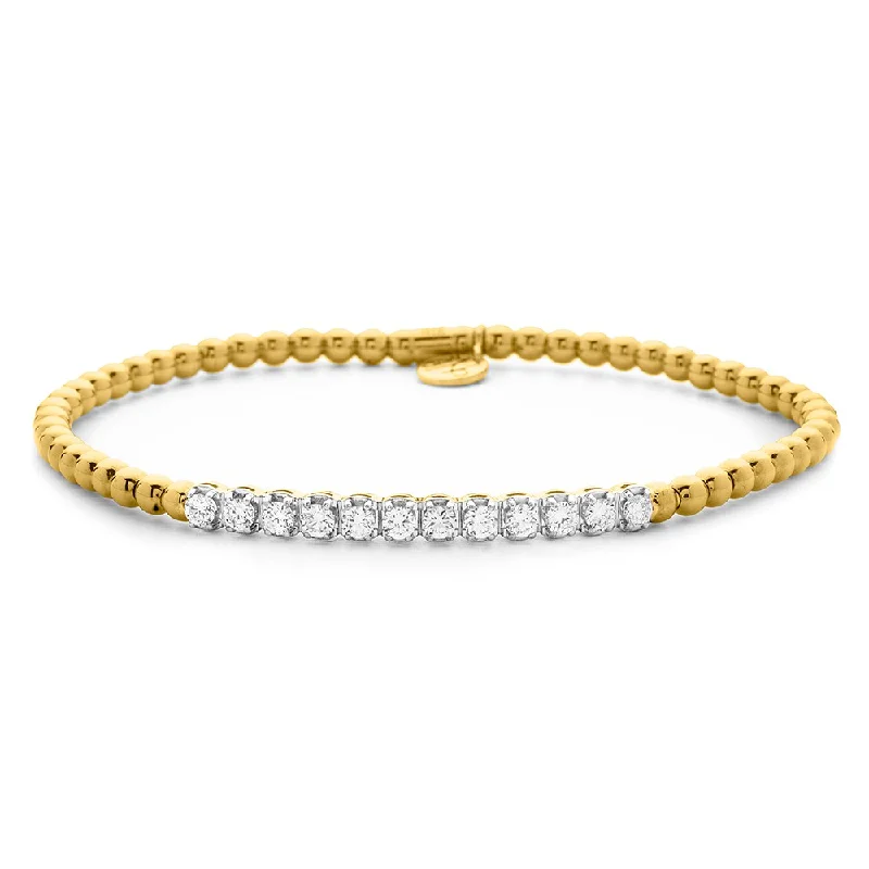 Best bangle bracelets with crystal inlays for a sparkling, glamorous appearance-0.59ctw, 18K Yellow Gold Tresore Stretch Bracelet