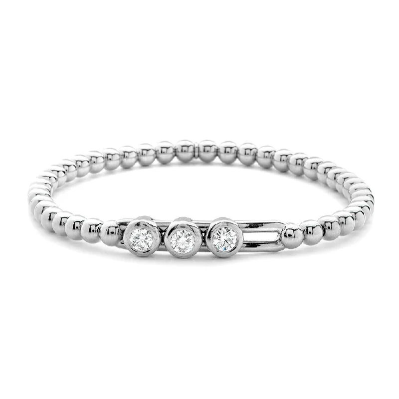 Lightweight bangle bracelets with subtle shimmer for an understated yet elegant look-0.60ctw, 18K White Gold Tresore Stretch Bracelet