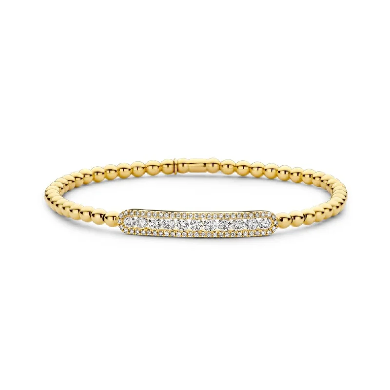 Best bangle bracelets with twisted rope designs for a textured, nautical-inspired look-0.92ctw, 18K Yellow Gold Tresore Stretch Bracelet