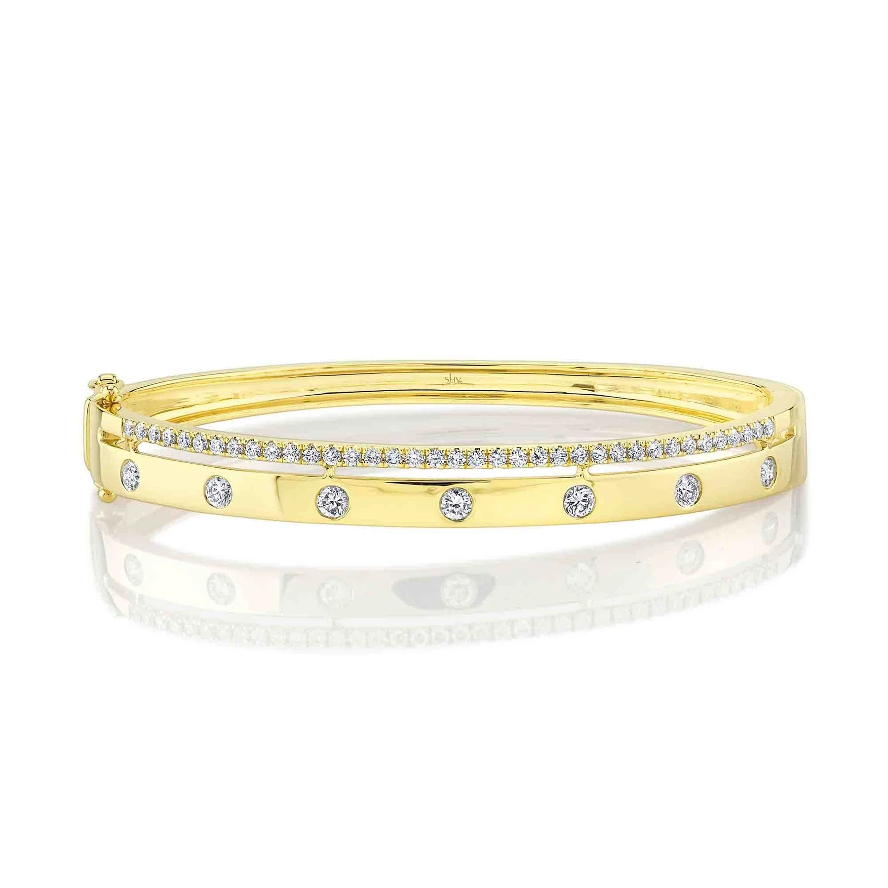 Simple bangle bracelets with open designs for a trendy and minimalist style-1.15ctw Diamond Bangle