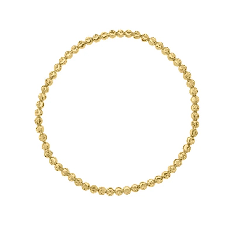 Best bangle bracelets with gold-filled material for an affordable luxury option-14K Moon-Cut Bead Stretch Bracelet