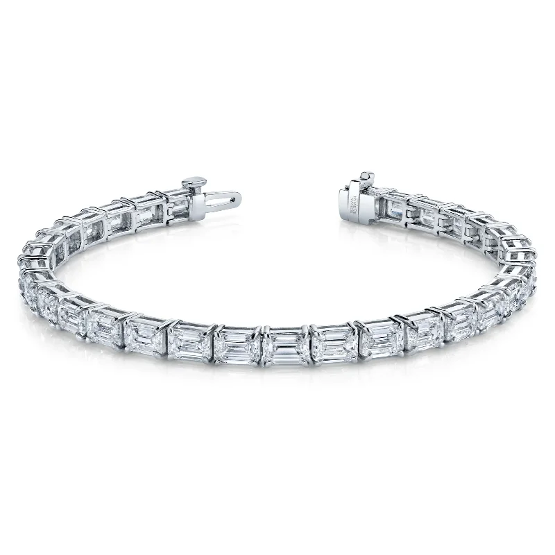 Best silver bangle bracelets with intricate detailing for a timeless and sophisticated style-15.81ctw Platinum Emerald Cut Tennis Bracelet