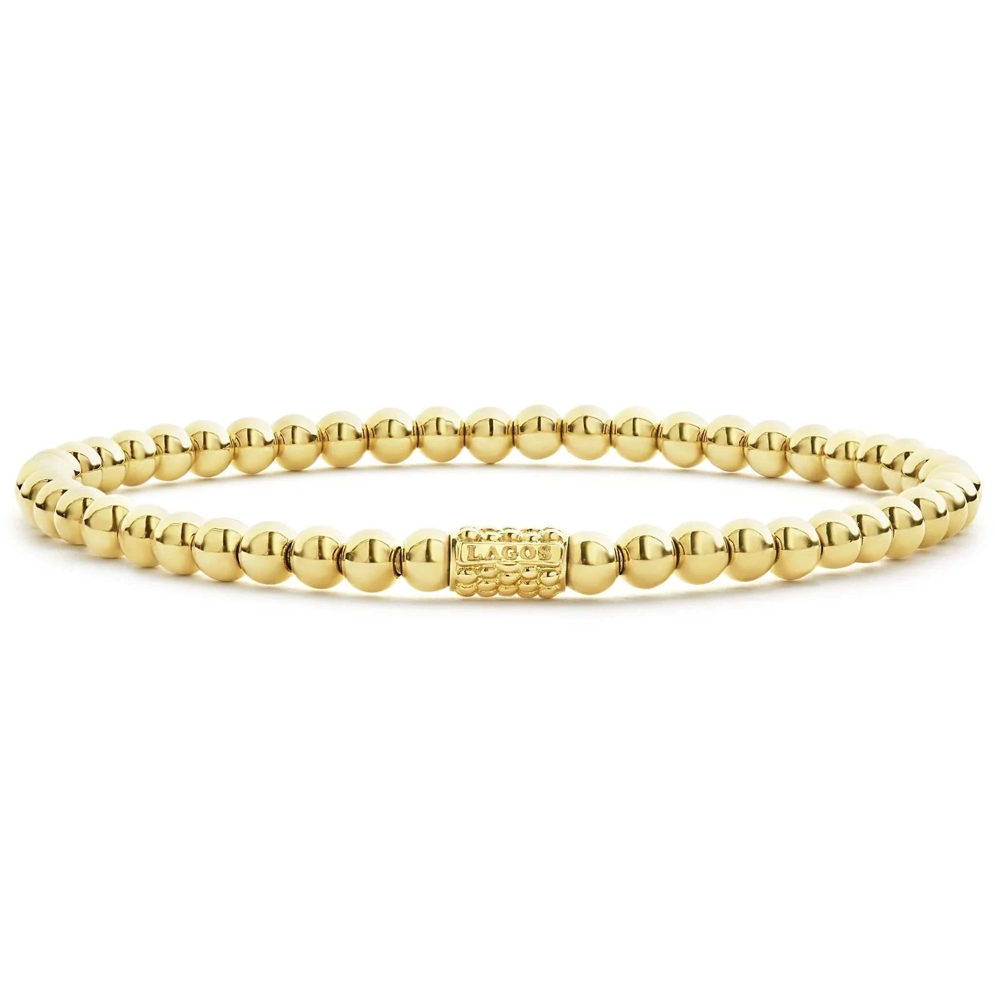 Elegant bangle bracelets with diamonds for a luxurious and sparkling accessory-18K Gold Bead Bracelet | 4mm