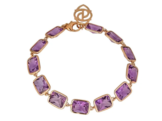 Sleek bangle bracelets with modern metallic finishes for a polished, chic design-18k Rose Gold Amethyst Bracelet