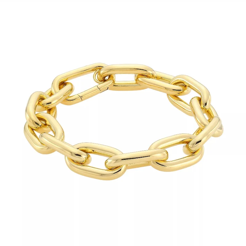 Best bangle bracelets with thin, delicate chains for an understated, sophisticated look-Chunky Paperclip Link Bracelet