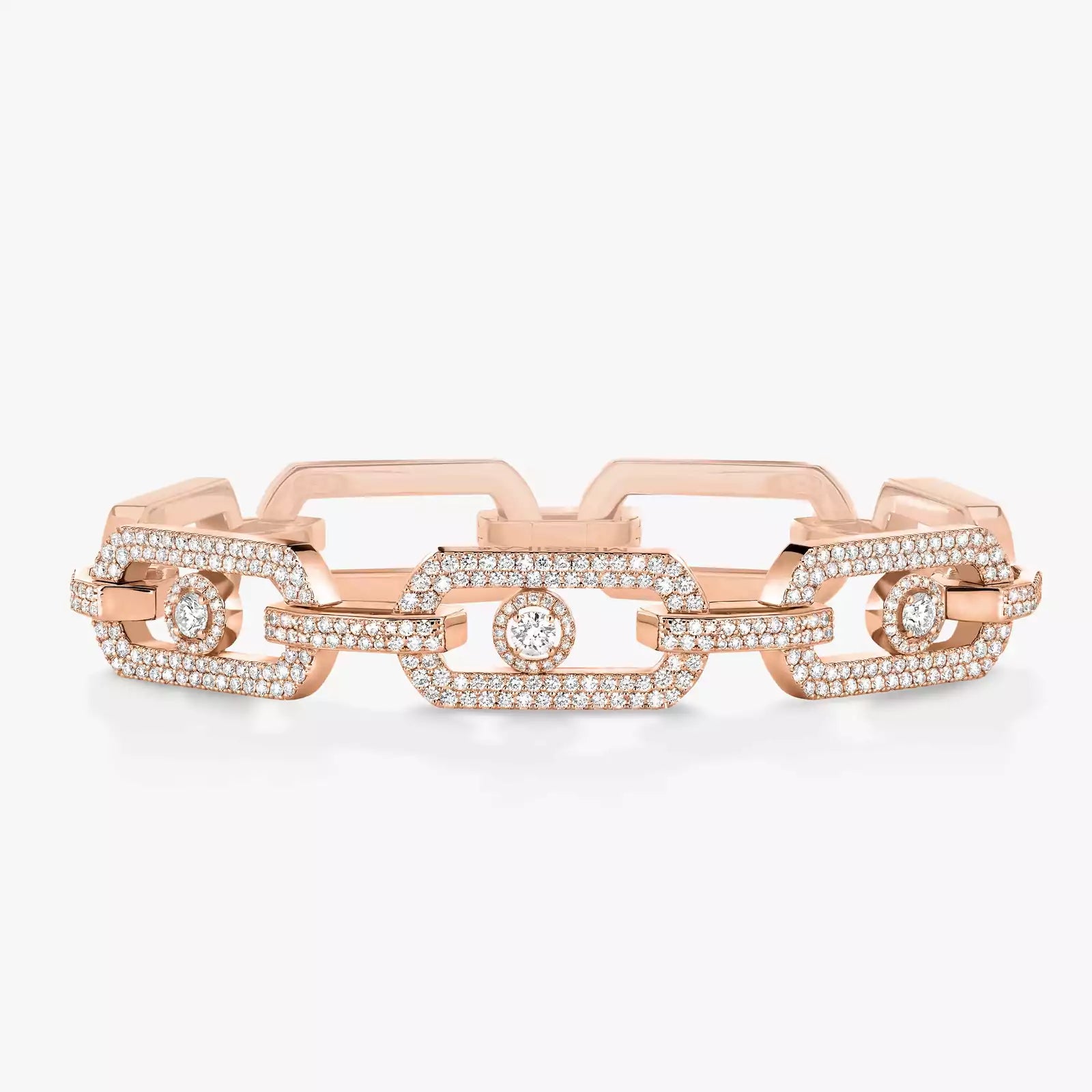 Bangle bracelets with colorful gemstone accents for a fun and vibrant pop of color-3.31ctw Rose Gold Diamond Pavé Bracelet