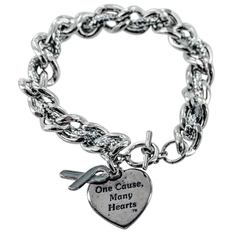 Simple bangle bracelets with open designs for a trendy and minimalist style-One Cause, Many Hearts™ Diabetes Bracelet