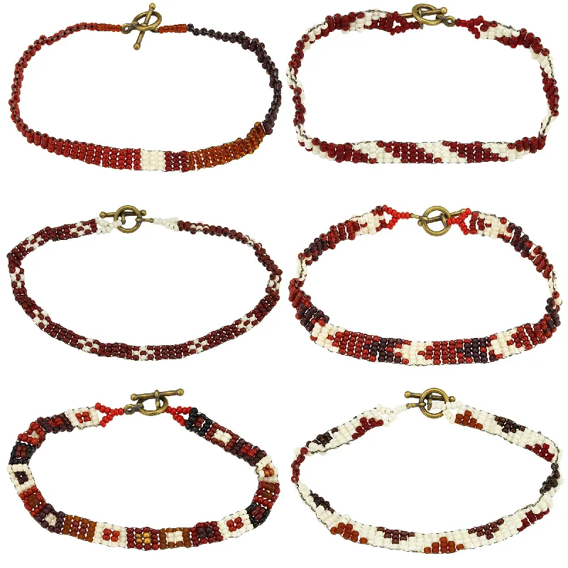 Best bangle bracelets with stacked designs for a trendy and fashionable look-Haitian Bead Weaver Earth Tone Bracelet