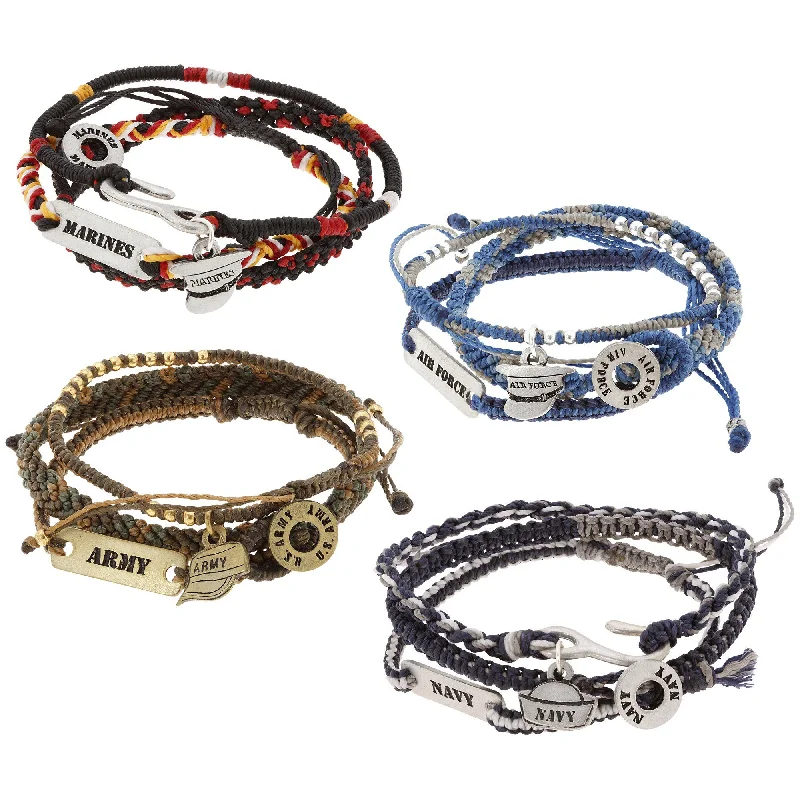 Best silver bangle bracelets with intricate detailing for a timeless and sophisticated style-Military Hat Woven Bracelet Trio