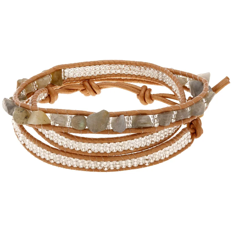 Best bangle bracelets with crystal inlays for a sparkling, glamorous appearance-Sasa Earth 3x Wrap Bracelet