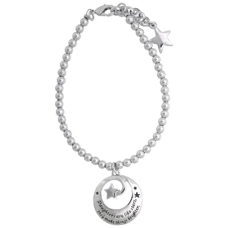 Best bangle bracelets with pearls and crystals for a glamorous and sophisticated look-Daughters Are Like Stars Bracelet