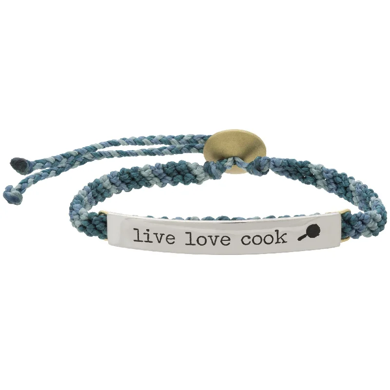 Best bangle bracelets with twisted rope designs for a textured, nautical-inspired look-Live Love Cook Woven Bracelet