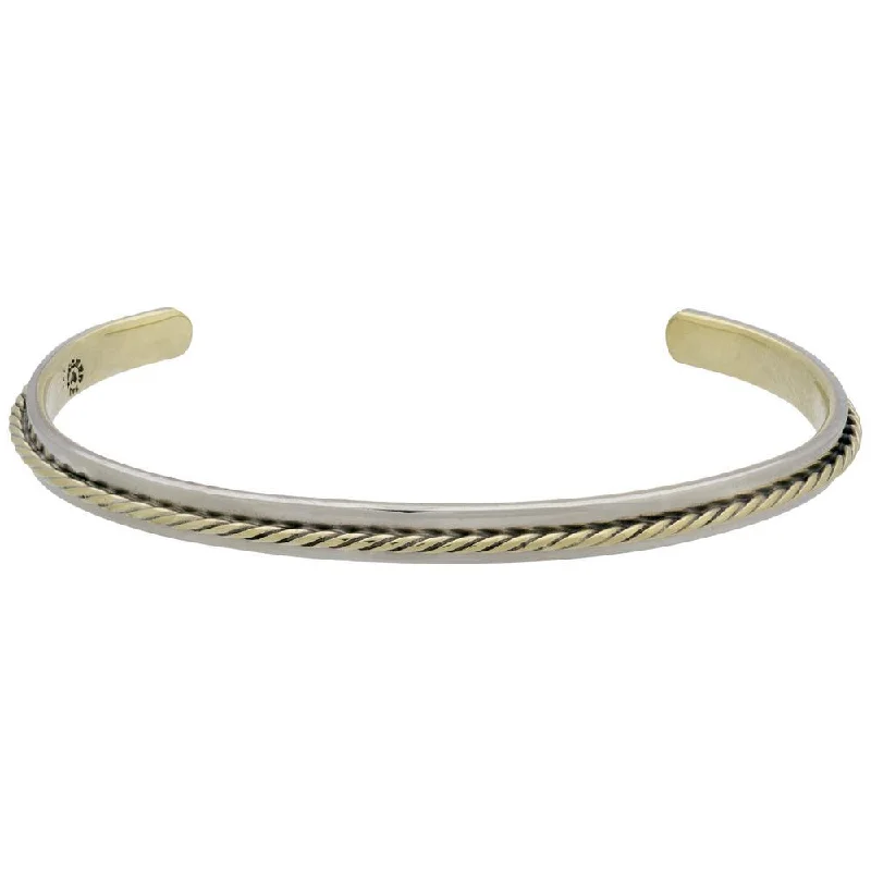 Art deco bangle bracelets with bold lines and shapes for a vintage-inspired flair-Mixed Metals Stackable Bracelet