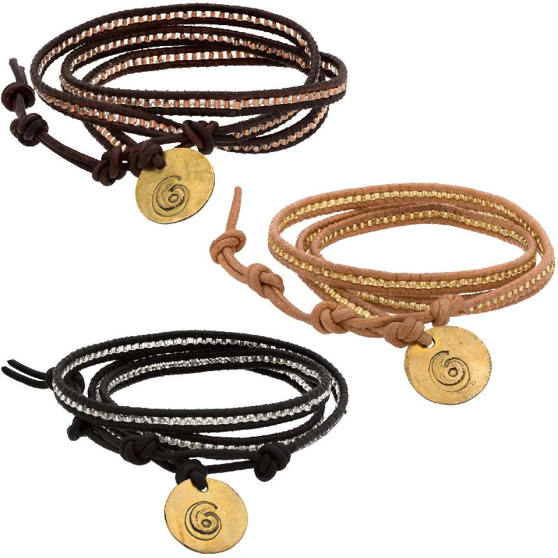 Thin bangle bracelets with mixed metals for a contemporary and versatile look-Classic Beaded Wrap Bracelet