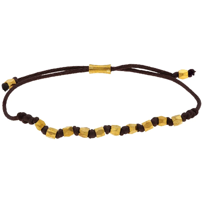 Bold bangle bracelets with textured finishes for a dynamic and modern style-Brown Wakami Simple Stackable Bracelet!