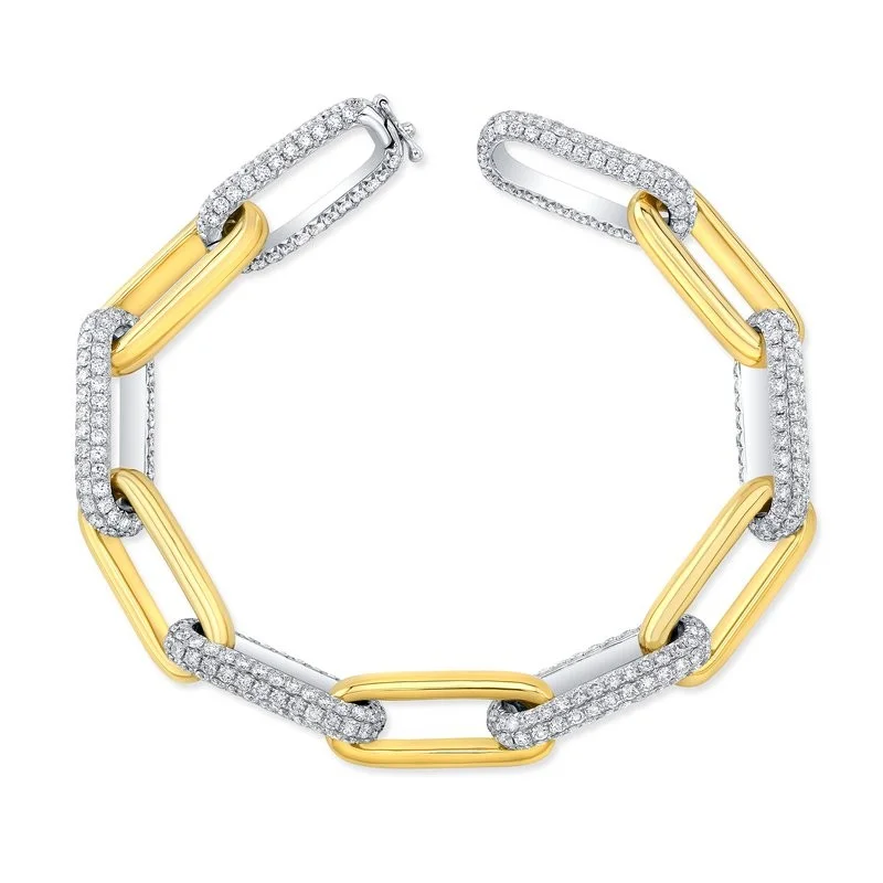 Best bangle bracelets with enamel detailing for a colorful and unique design-9.19ctw Diamond Link Bracelet