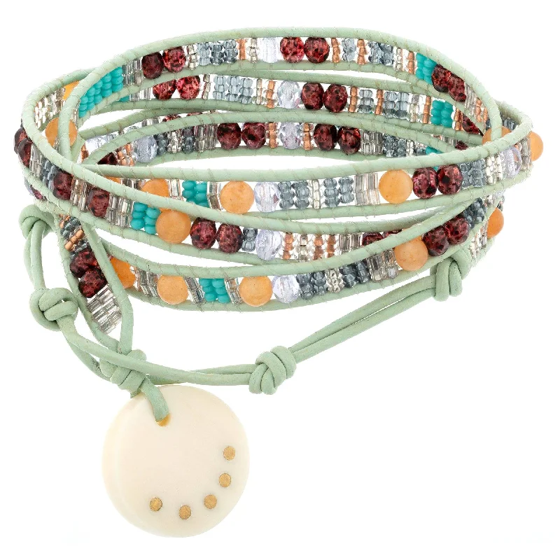 Best bangle bracelets with Swarovski crystals for a touch of sparkle and elegance-Multicolor Tapestry 4x Wrap Bracelet