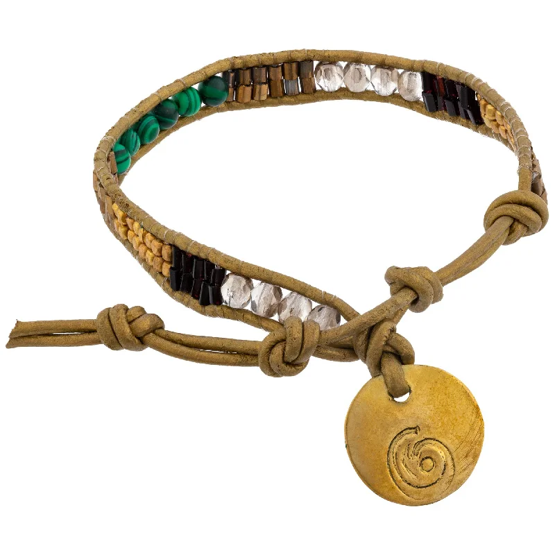 Best bangle bracelets with customizable charms for a personalized, unique piece-Malachite Single Wrap Bracelet