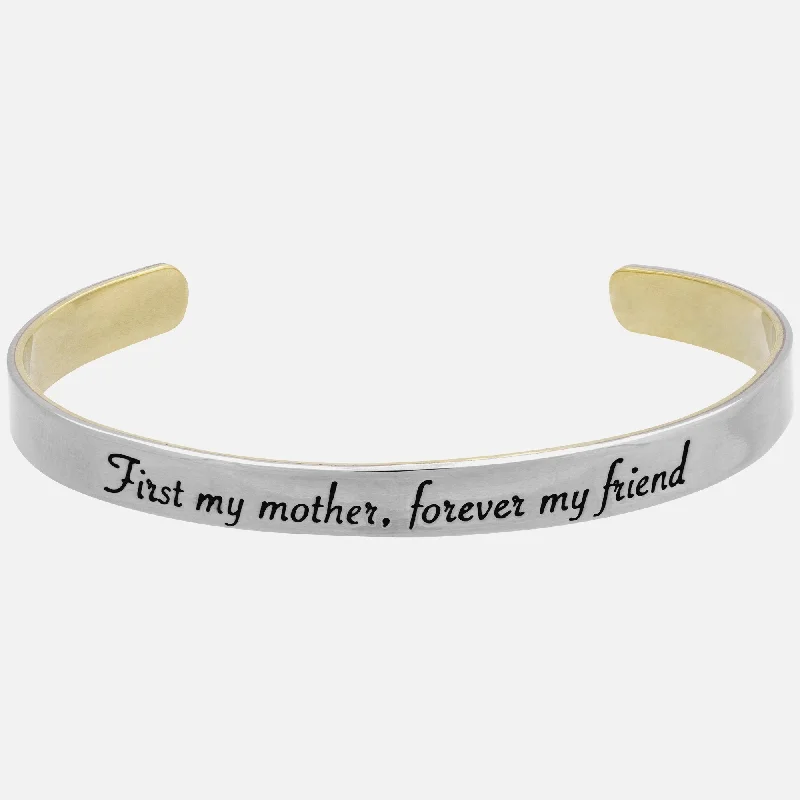 Best bangle bracelets with thin, delicate chains for an understated, sophisticated look-My Mother My Friend Mixed Metal Cuff Bracelet