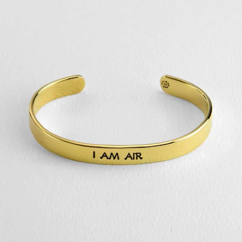 Simple bangle bracelets with smooth matte finishes for a subtle and modern style-I Am Air Astrology Cuff Bracelet