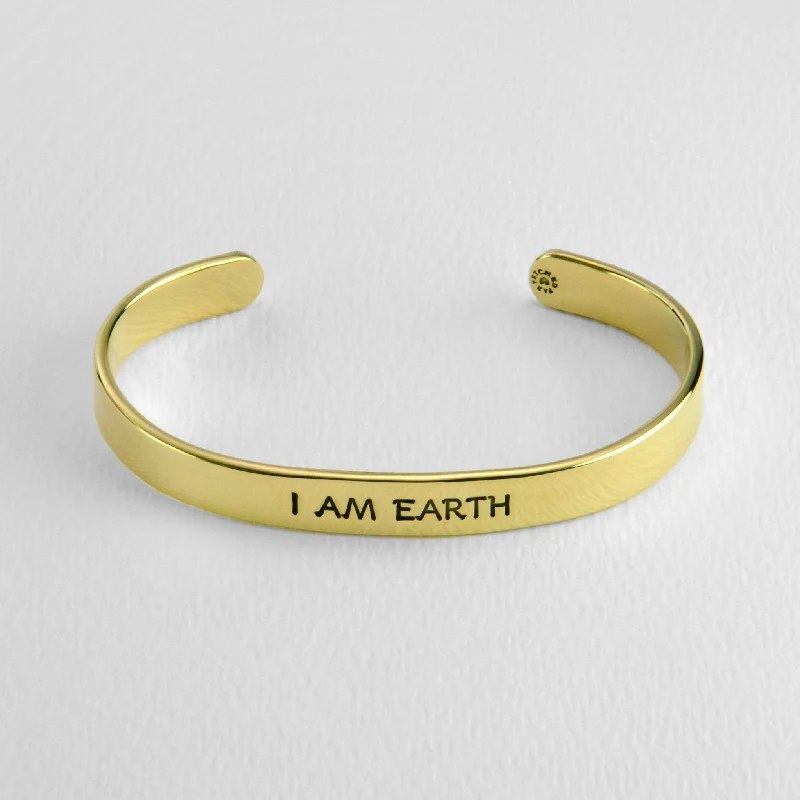 Classic bangle bracelets with clean lines for an elegant and versatile accessory-I Am Earth Astrology Cuff Bracelet