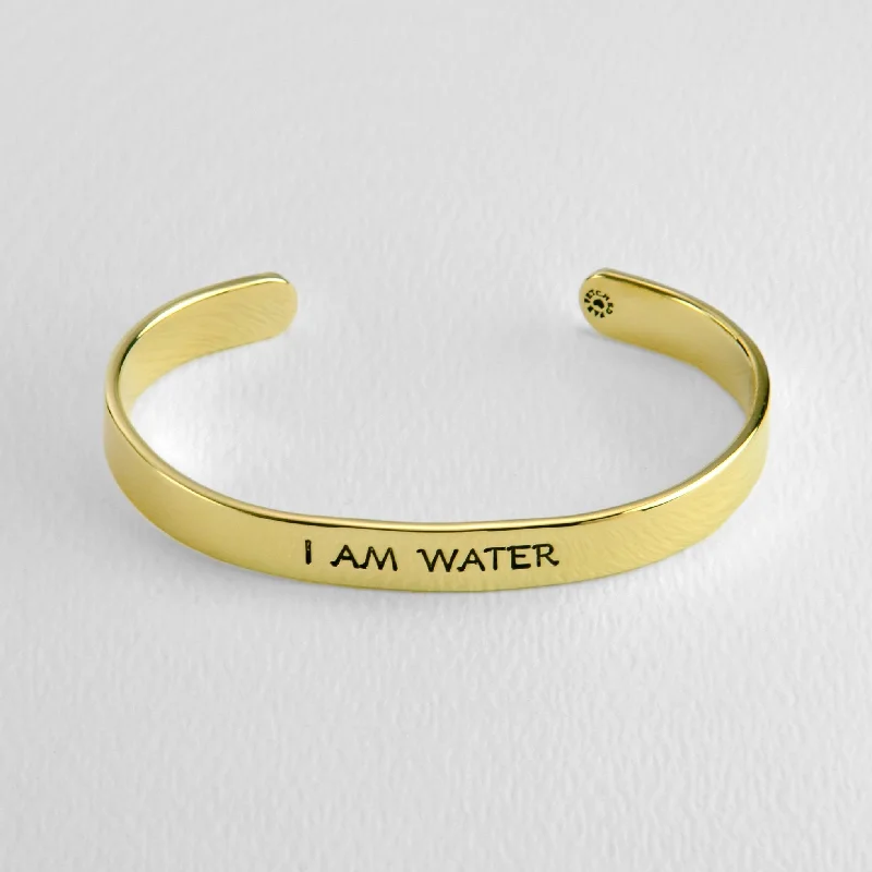 Best bangle bracelets with durable enamel finishes for long-lasting wear and vibrant colors-I Am Water Astrology Cuff Bracelet