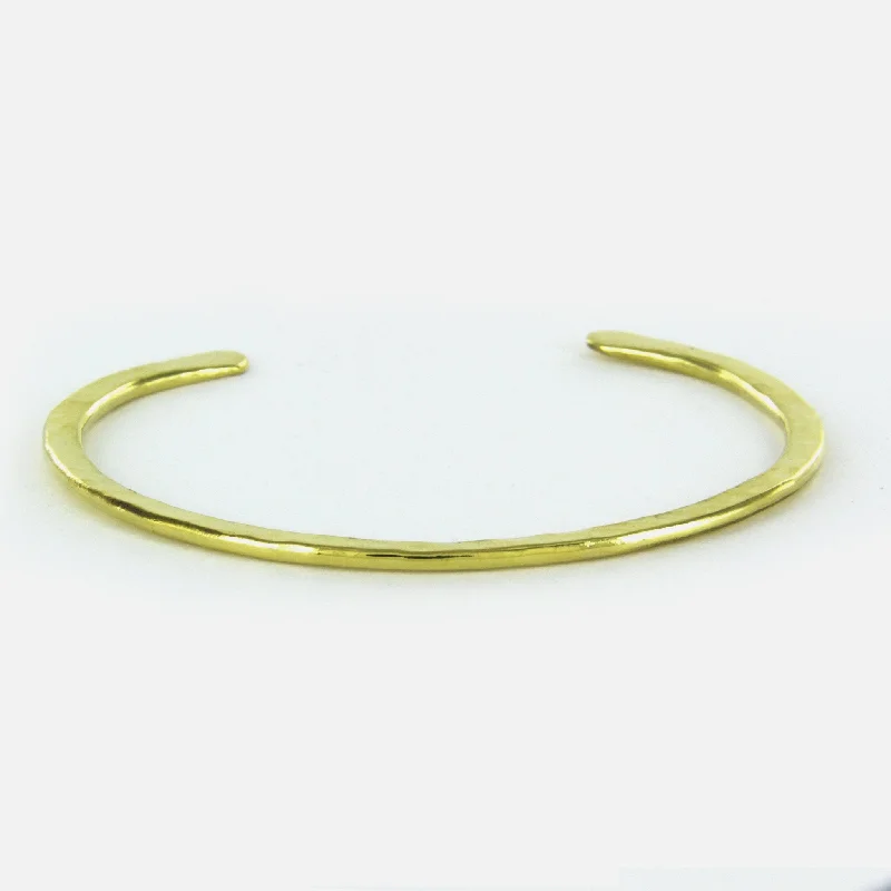 Best bangle bracelets with adjustable sizes for a comfortable and perfect fit-Pounded Brass Cuff Bracelet