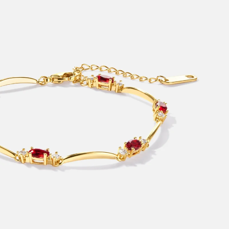 Adjustable bangle bracelets with toggle clasps for easy, secure wearing-Amaranth Red Crystal Bracelet