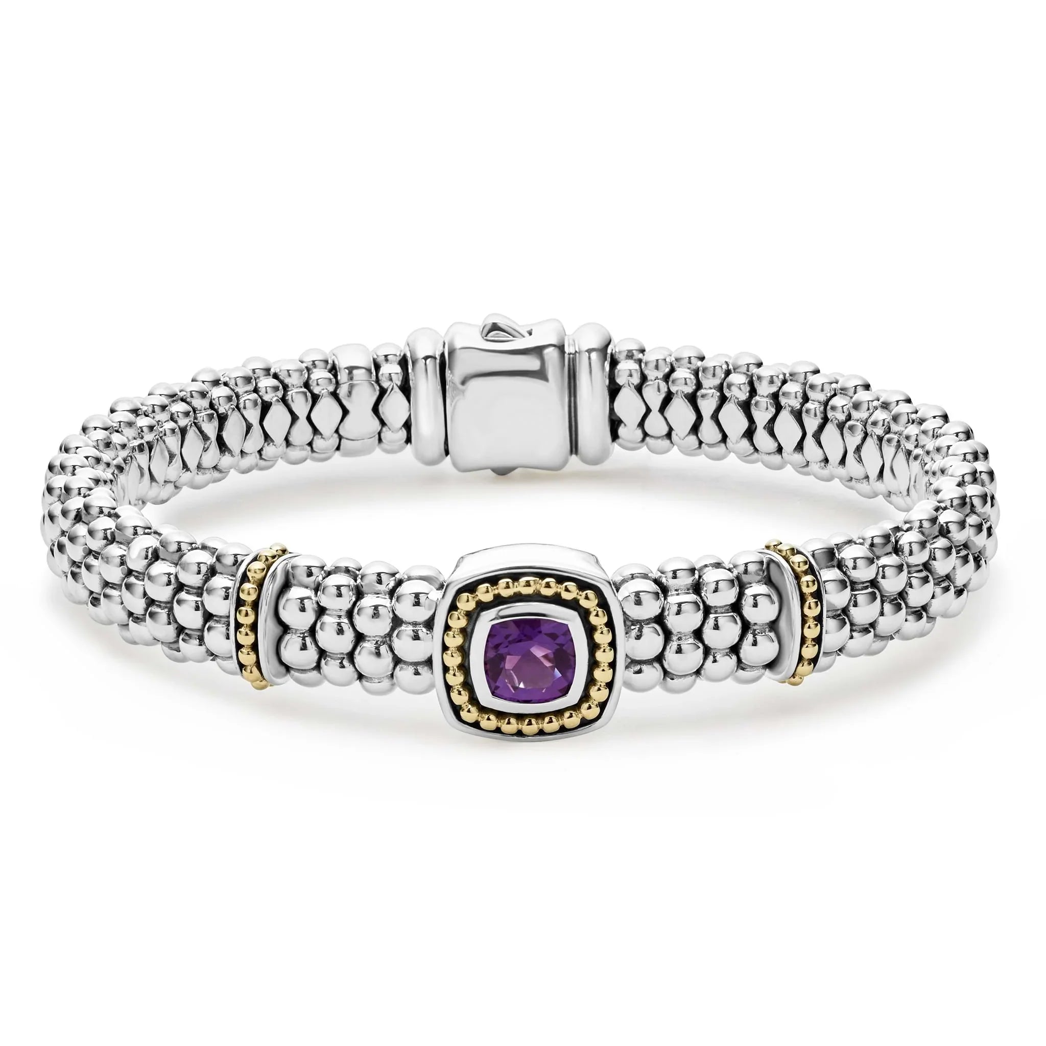 Sleek bangle bracelets with modern metallic finishes for a polished, chic design-Amethyst Caviar Bracelet | 9mm