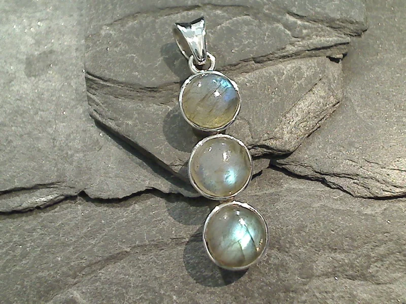 Unique necklaces and pendants with custom birthstone arrangements for personalization-Labradorite, Sterling Silver Pendant