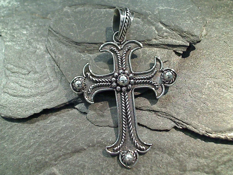 Necklaces and pendants with personalized charms for a custom piece of jewelry-Sterling Silver Large Cross Pendant