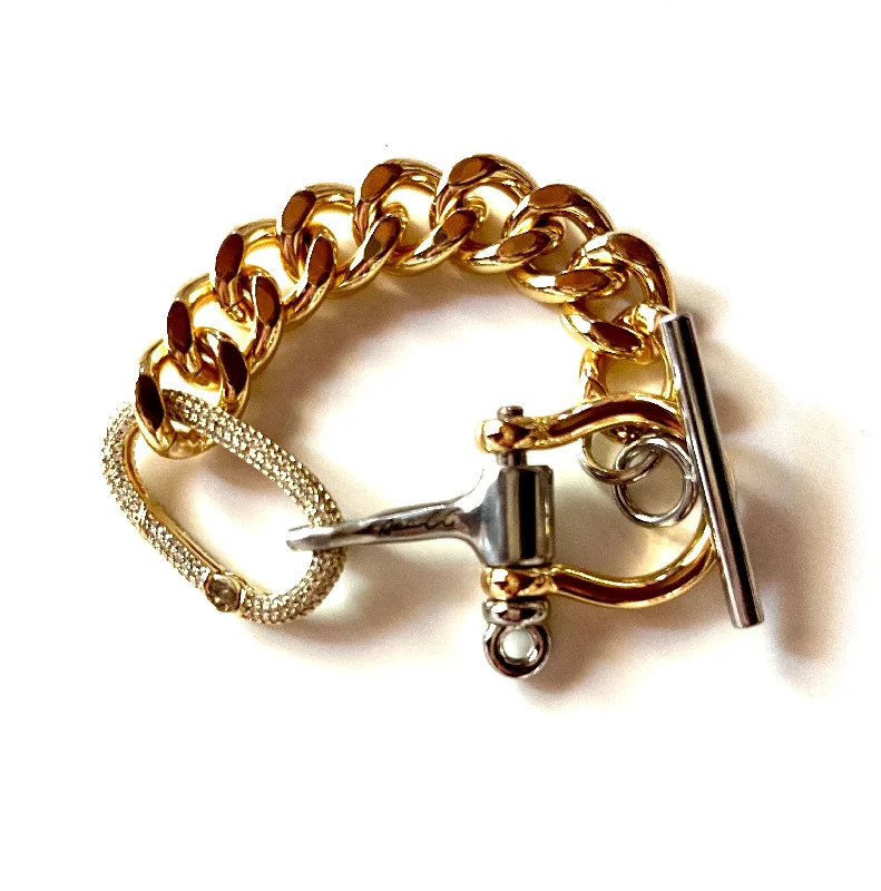 Bangle bracelets with open-ended designs for a modern and adjustable fit-ARIES BRACELET - GOLD