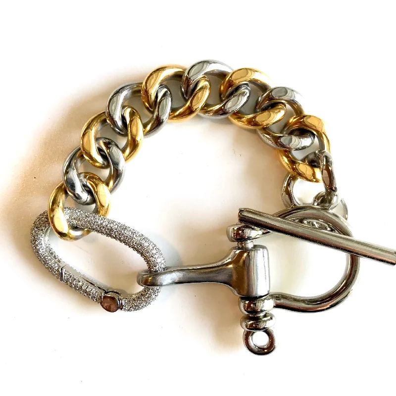 Best bangle bracelets with thin, delicate chains for an understated, sophisticated look-ARIES BRACELET - Mixed Metal