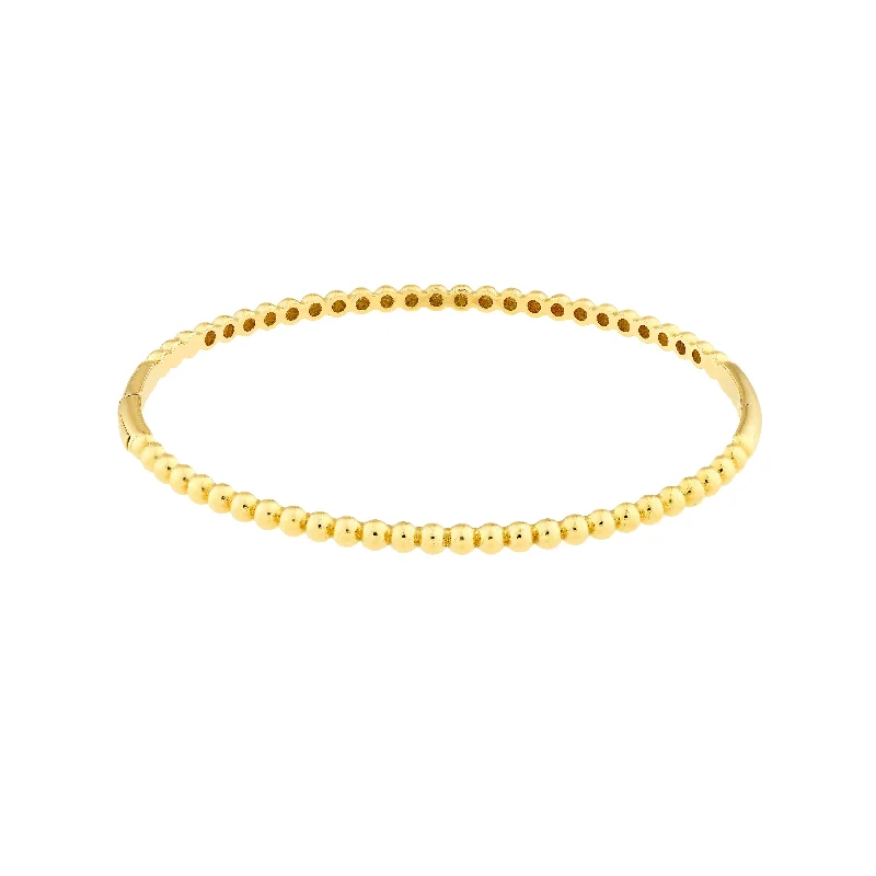 Traditional gold bangle bracelets with a smooth finish for a classic look-Beaded Bangle