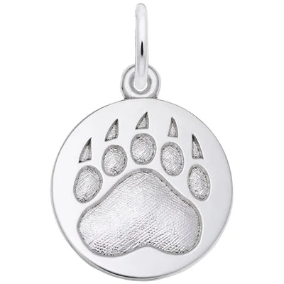 Best necklaces and pendants with butterfly pendants for a delicate, light style-Bear Paw Charm in Sterling Silver