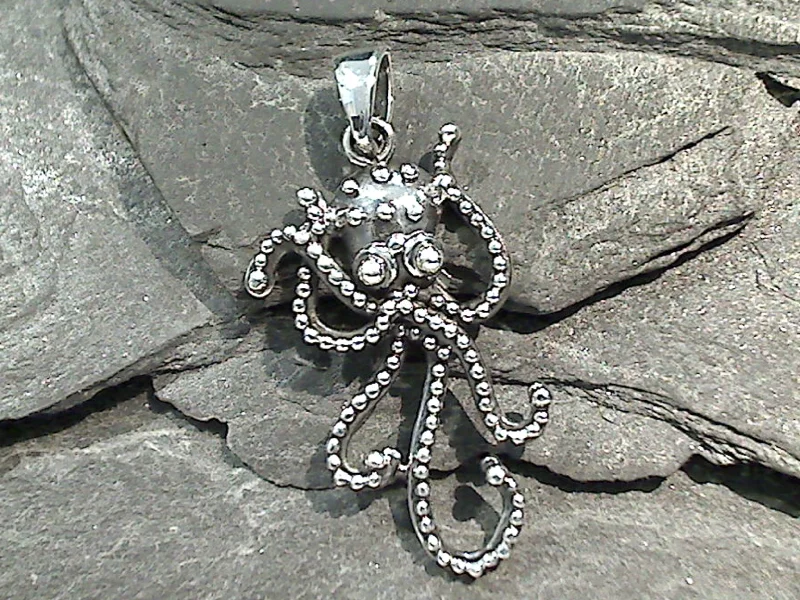 Beautiful necklaces and pendants with diamond-encrusted designs for maximum sparkle-Sterling Silver Octopus Pendant