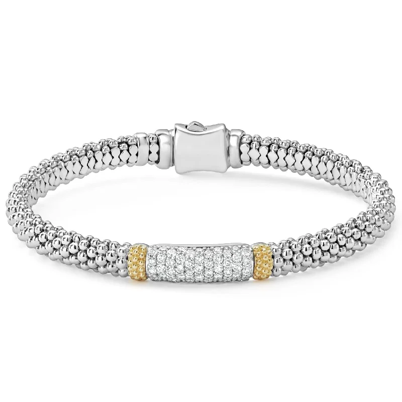 Bangle bracelets with open-ended designs for a modern and adjustable fit-Caviar Diamond Bracelet | 6mm