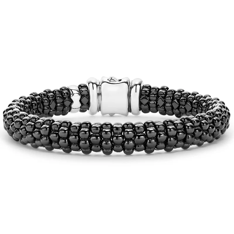 Elegant bangle bracelets with diamond-shaped stones for a sophisticated look-Ceramic Beaded Bracelet | 9mm