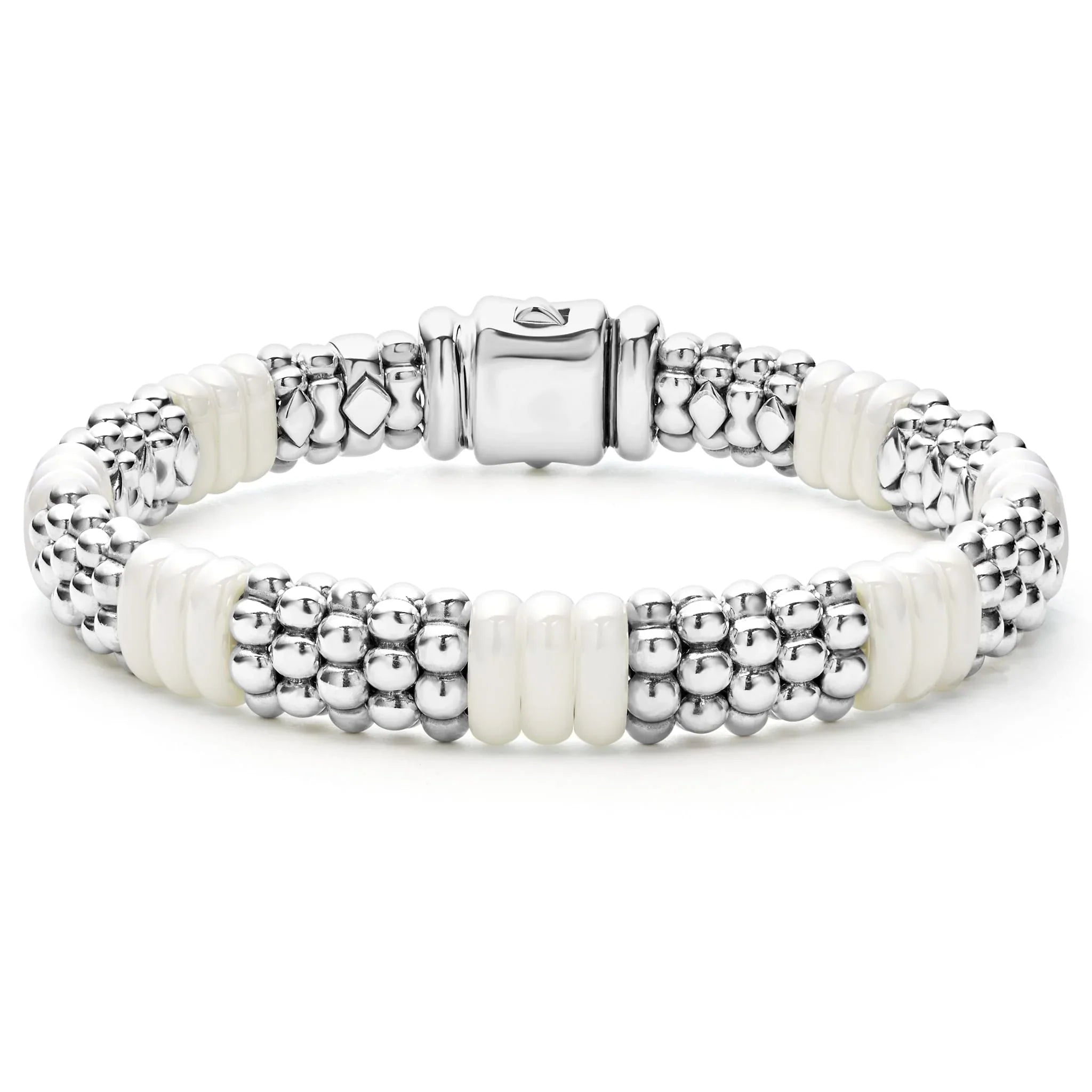 Sleek bangle bracelets with polished titanium for a modern and lightweight option-Ceramic Caviar Beaded Bracelet | 9mm