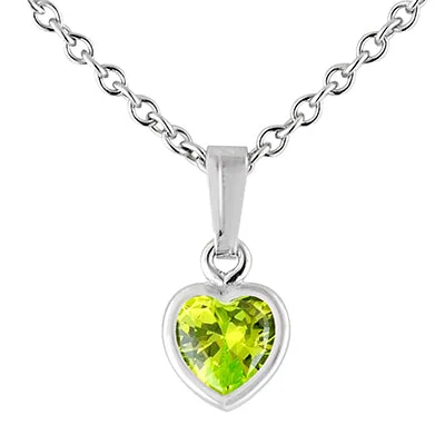 Best necklaces and pendants with sterling silver for an affordable yet stylish choice-Children August Cubic Zirconia Birthstone Heart Necklace in Sterling Silver