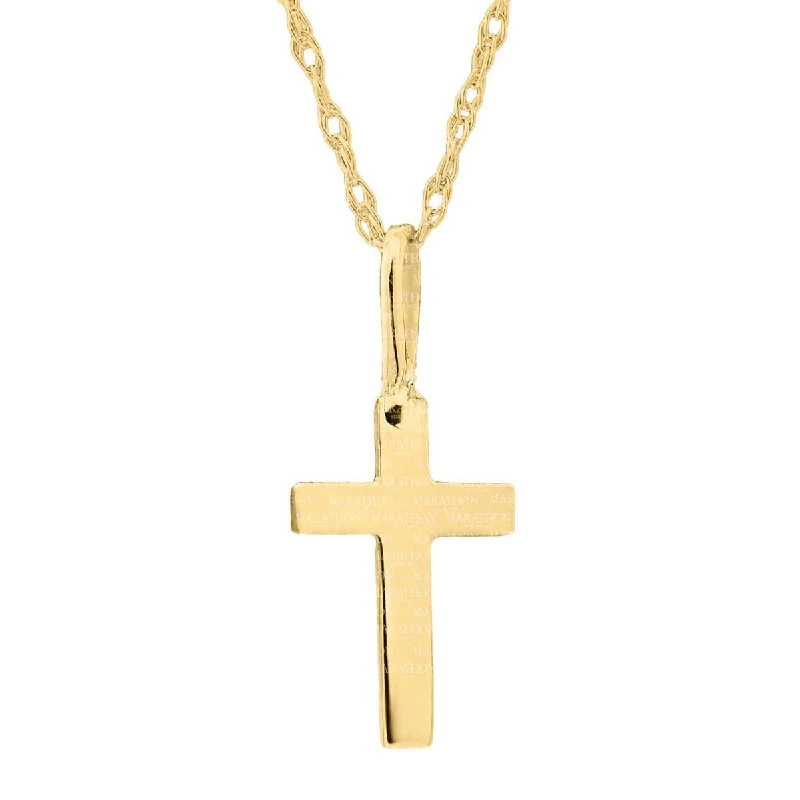 Necklaces and pendants with zodiac constellation designs for an astrological touch-Childrens Cross Necklace in 14kt Yellow Gold