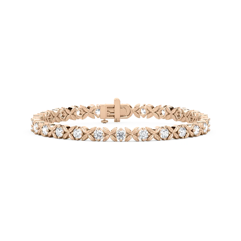 Best bangle bracelets for stacking with delicate and thin designs for layering-Classic "XO" Diamond Link Bracelet