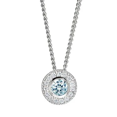 Best necklaces and pendants with silver chains for a sleek, timeless look-Cubic Zirconia March Necklace in Sterling Silver