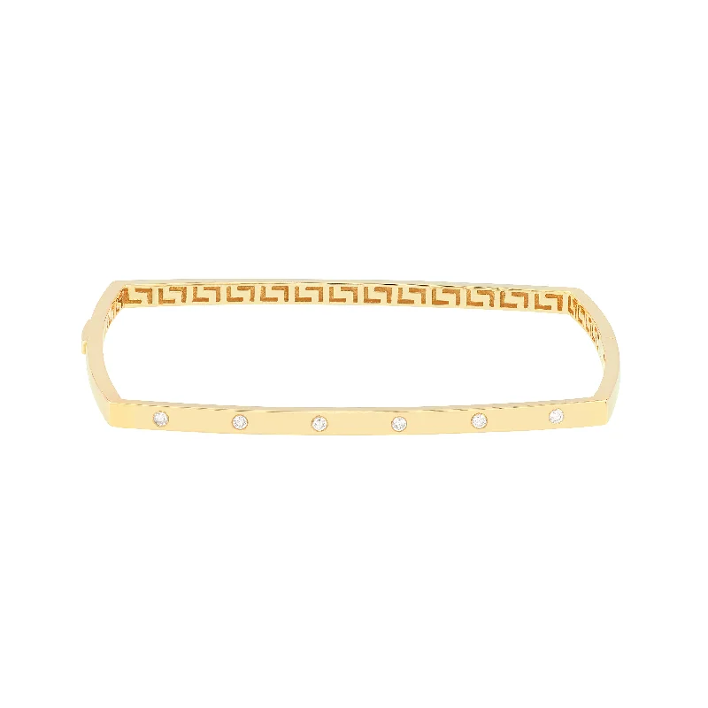 Best bangle bracelets with twisted rope designs for a textured, nautical-inspired look-Diamond Square Bangle