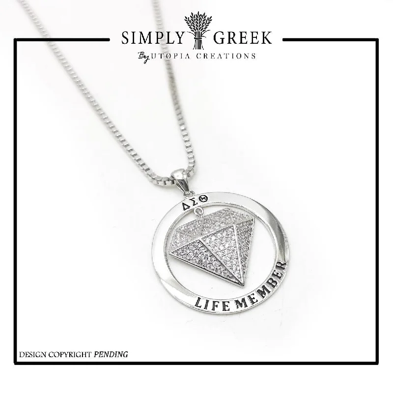 Fashionable necklaces and pendants with birthstones for a personalized gift idea-Diamond Life Member Pendant & Necklace (Sterling Silver)