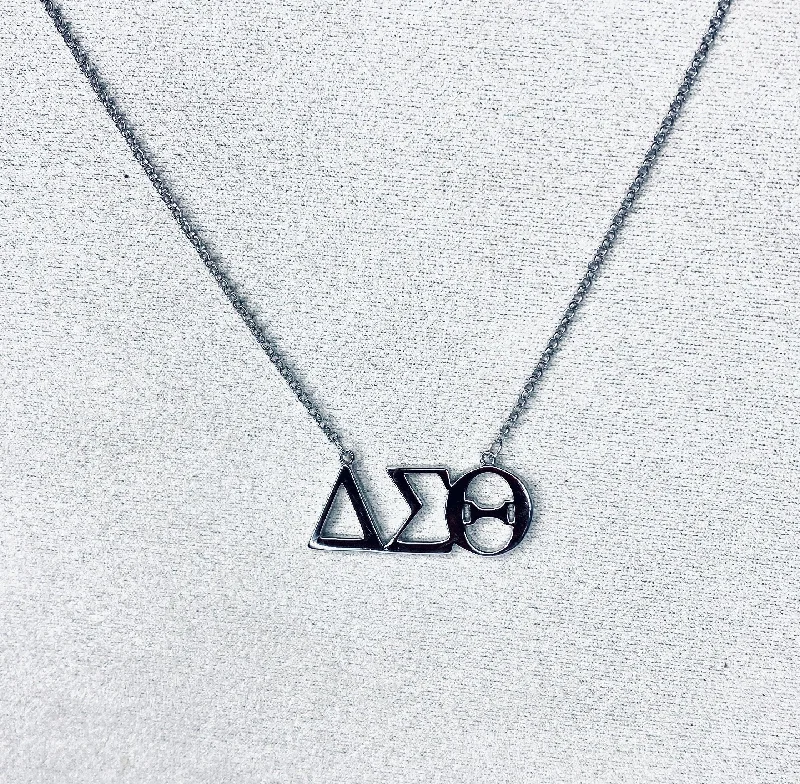 Necklaces and pendants with ocean-inspired designs for a refreshing, beachy feel-ΔΣΘ Symbol Necklace (Sterling Silver)